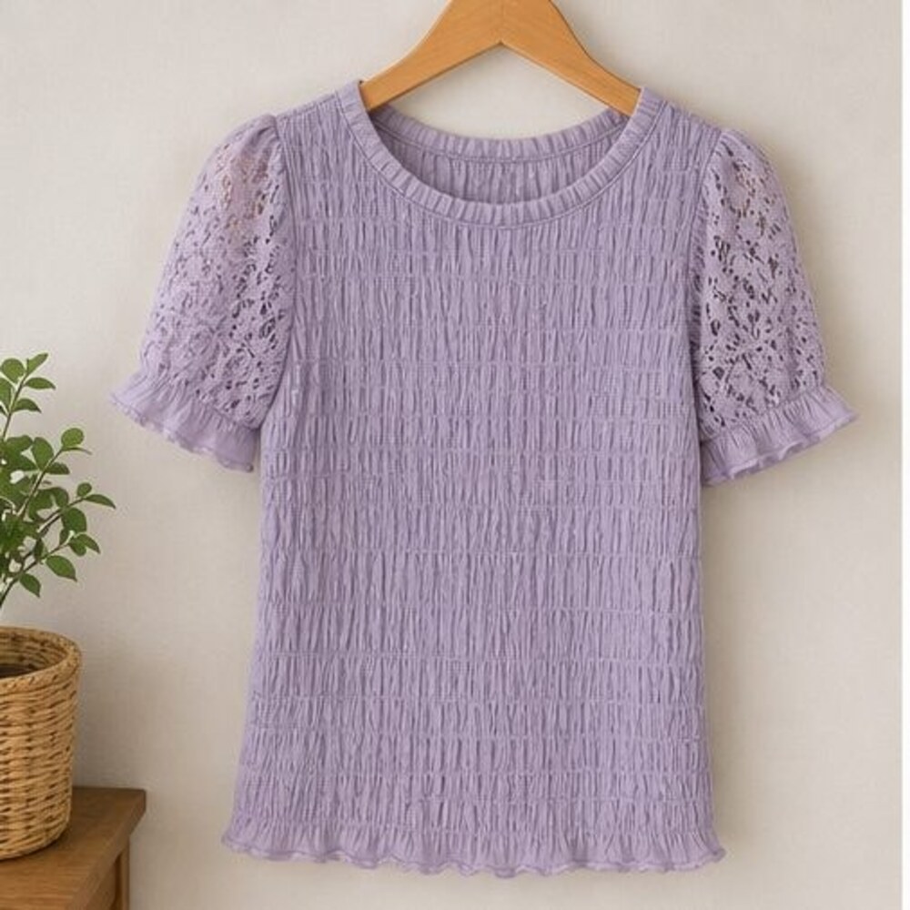 Lilac Puff Sleeve Top